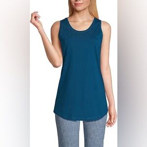Lands’ End Women's Supima Cotton Tunic Tank Top - Medium Tall